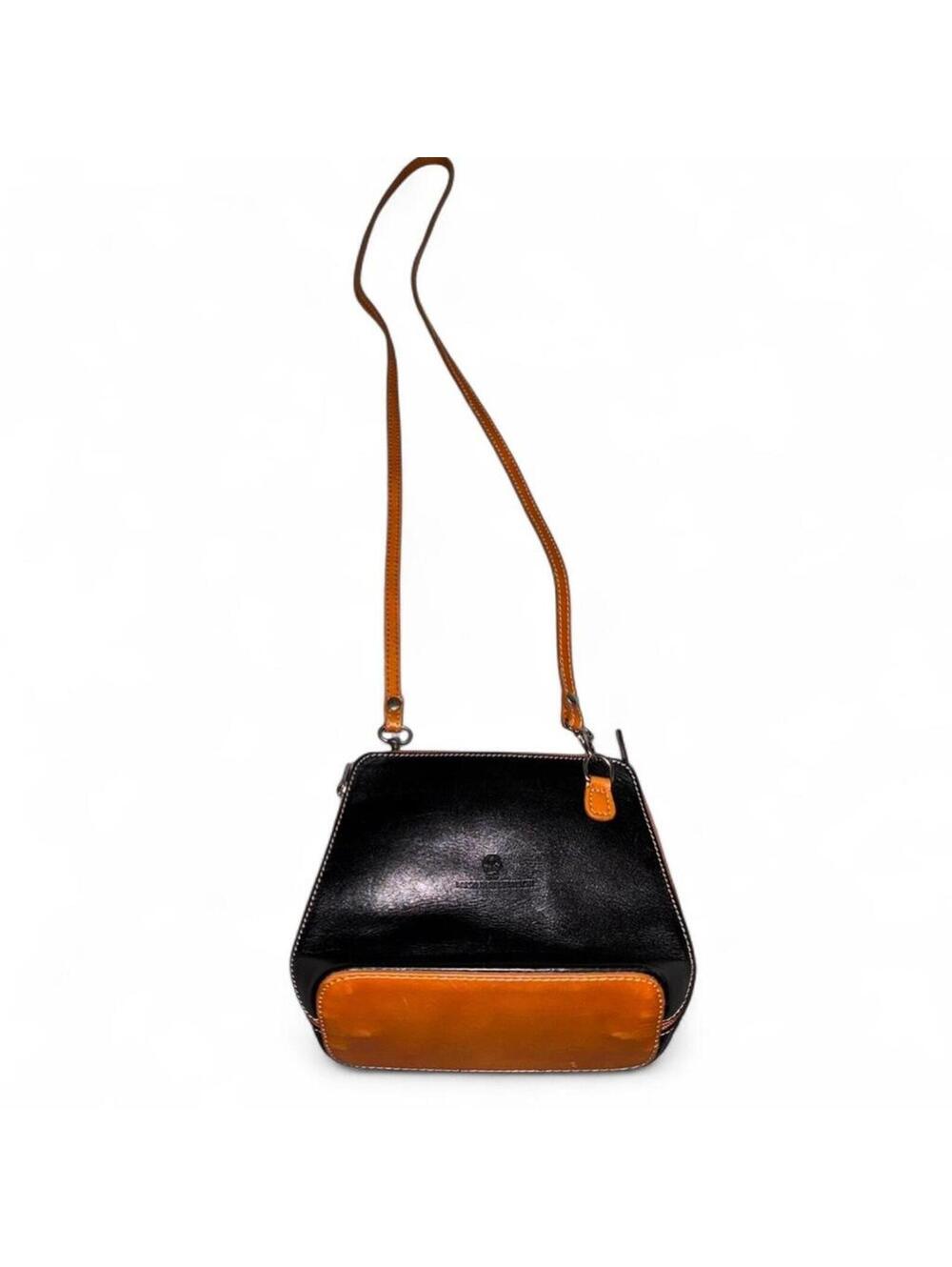 Italian leather crossbody bag from Italy black brown